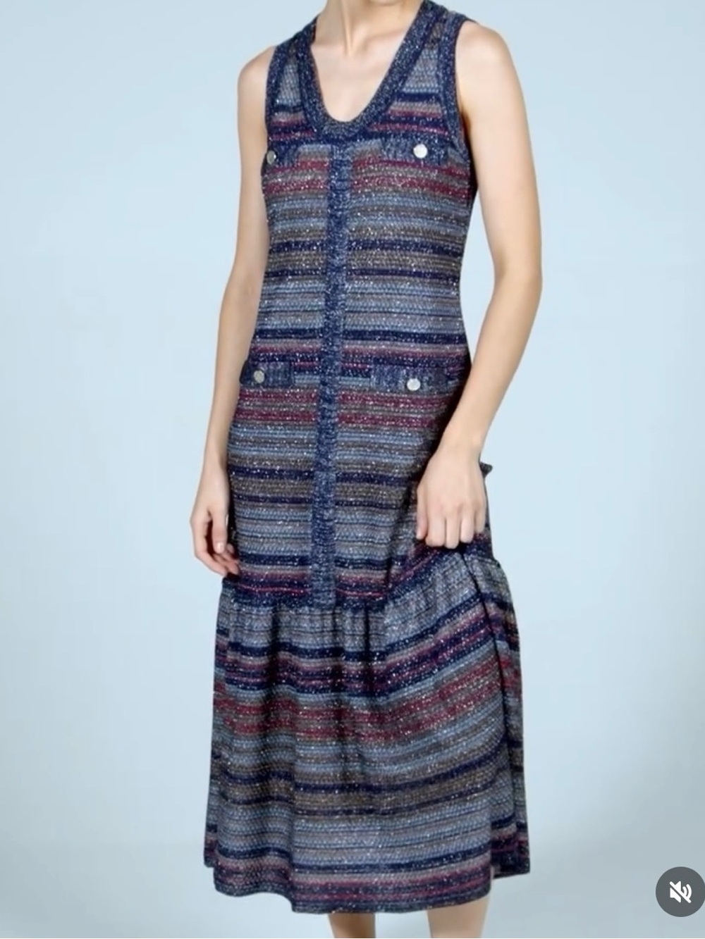 NWT Maria Pavan Preppy Academia Classic Knit Midi Dress